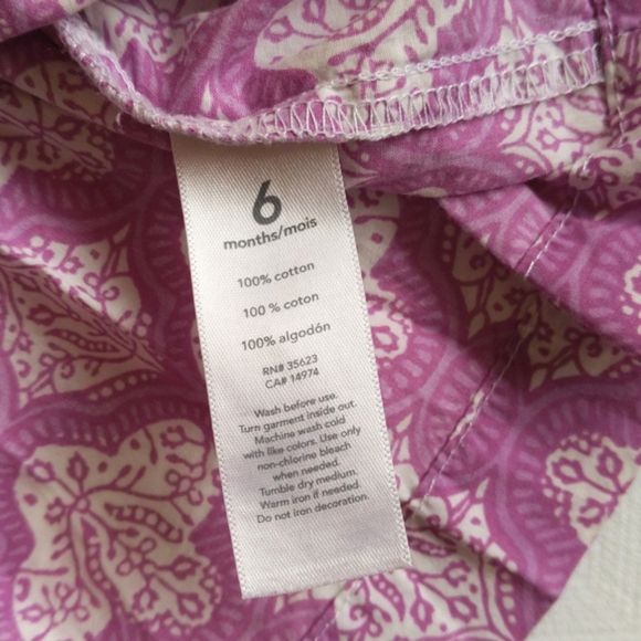 carter's purple medallion print shirred top cotton summer dress 6 months baby - Picture 4 of 5
